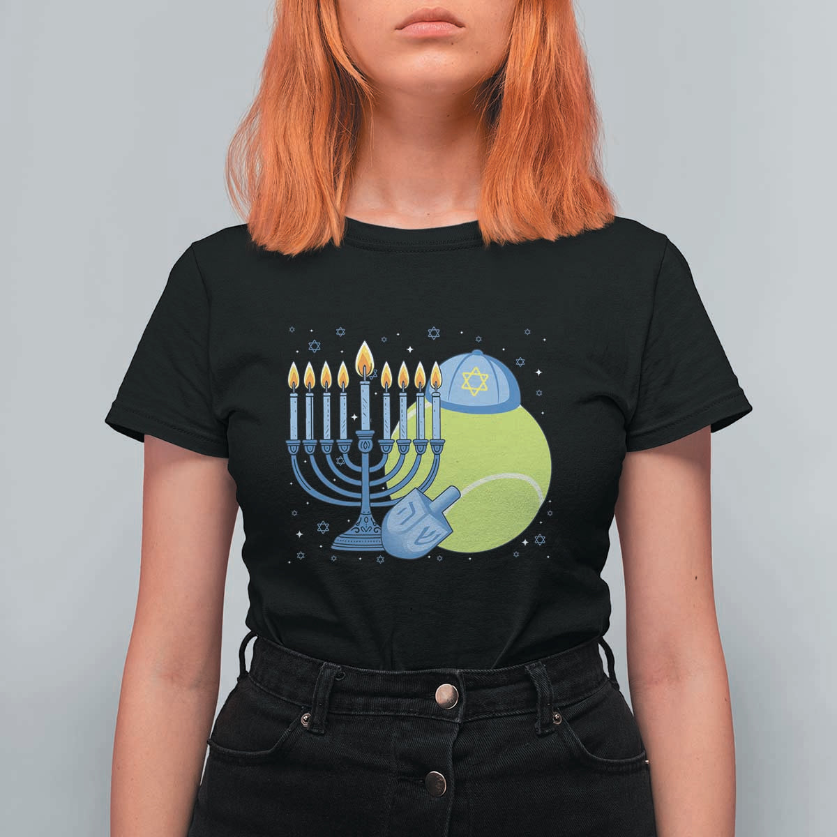 Jewish Tennis Player Hanukkah T Shirt For Women Funny Racquet Lover Gift - Wonder Print Shop