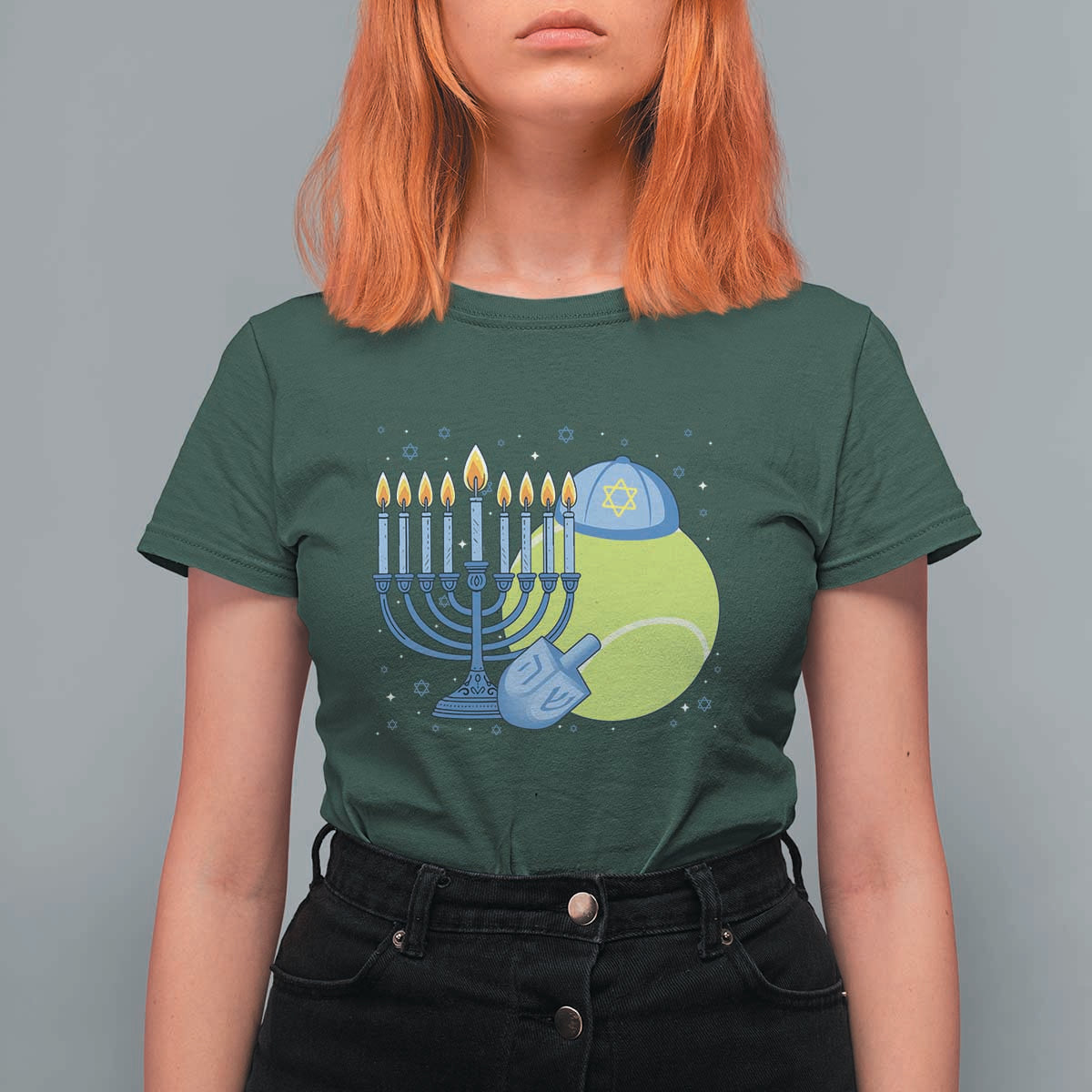 Jewish Tennis Player Hanukkah T Shirt For Women Funny Racquet Lover Gift - Wonder Print Shop