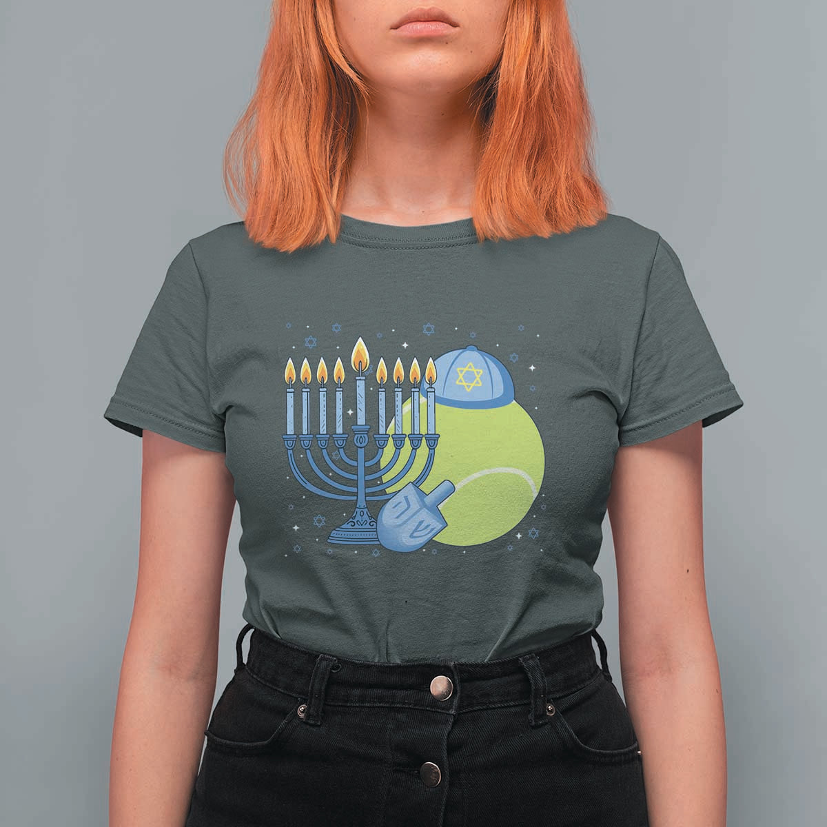 Jewish Tennis Player Hanukkah T Shirt For Women Funny Racquet Lover Gift - Wonder Print Shop
