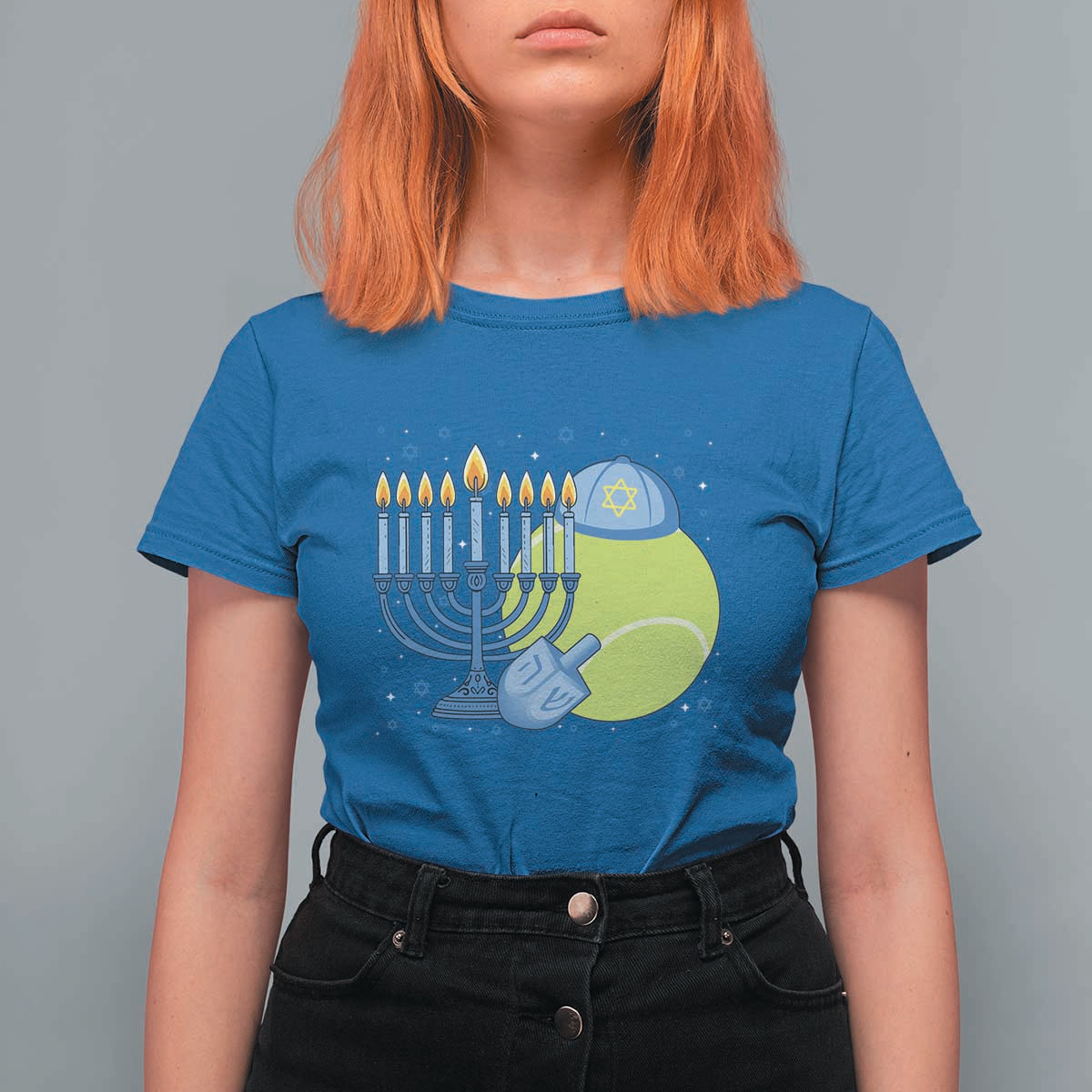 Jewish Tennis Player Hanukkah T Shirt For Women Funny Racquet Lover Gift - Wonder Print Shop