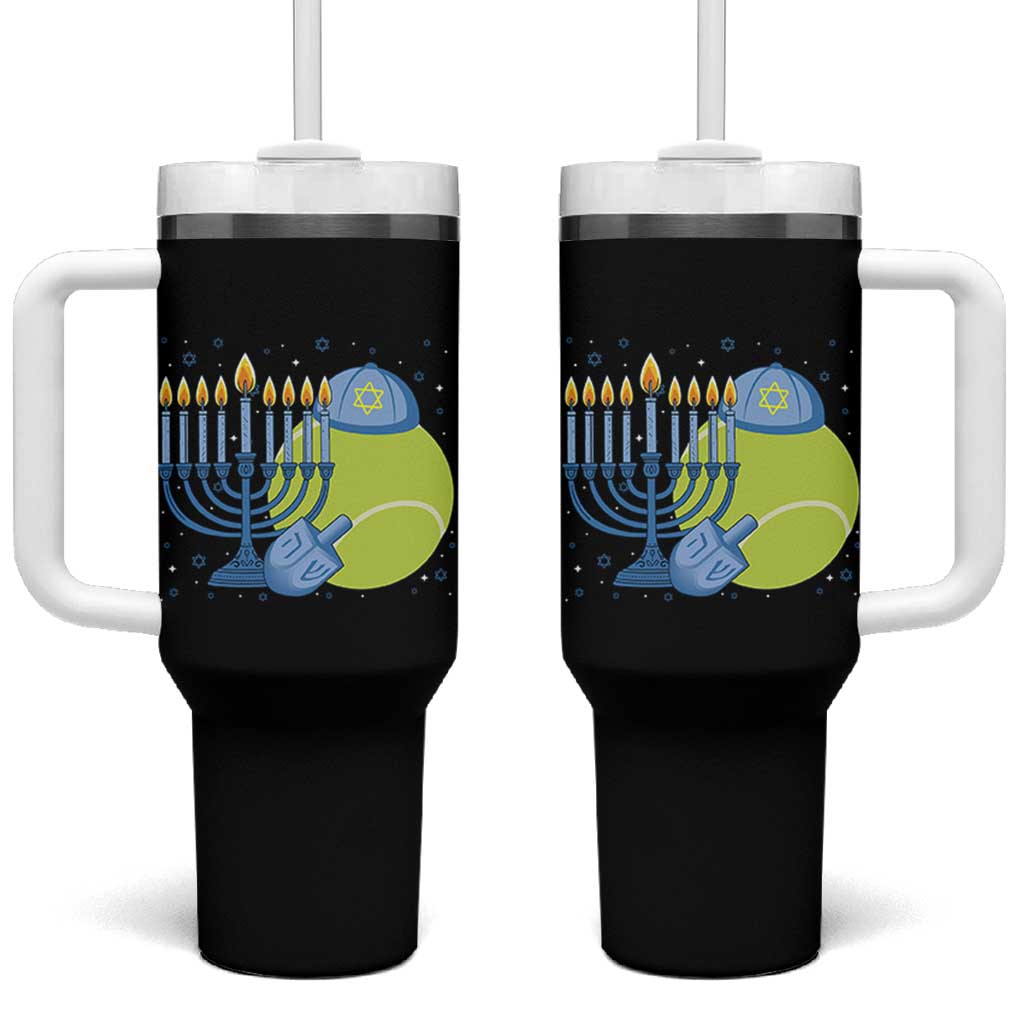 Jewish Tennis Player Hanukkah Tumbler With Handle Funny Racquet Lover Gift - Wonder Print Shop