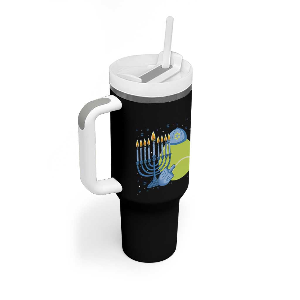 Jewish Tennis Player Hanukkah Tumbler With Handle Funny Racquet Lover Gift - Wonder Print Shop