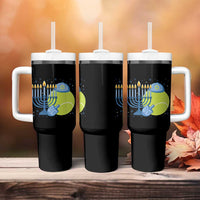 Jewish Tennis Player Hanukkah Tumbler With Handle Funny Racquet Lover Gift - Wonder Print Shop