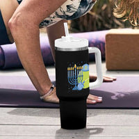 Jewish Tennis Player Hanukkah Tumbler With Handle Funny Racquet Lover Gift - Wonder Print Shop