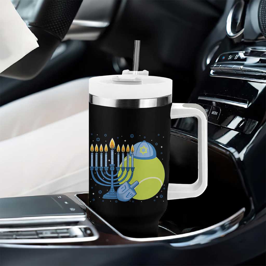 Jewish Tennis Player Hanukkah Tumbler With Handle Funny Racquet Lover Gift - Wonder Print Shop
