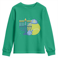 Jewish Tennis Player Hanukkah Youth Sweatshirt Funny Racquet Lover Gift - Wonder Print Shop