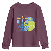 Jewish Tennis Player Hanukkah Youth Sweatshirt Funny Racquet Lover Gift - Wonder Print Shop