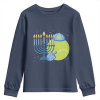 Jewish Tennis Player Hanukkah Youth Sweatshirt Funny Racquet Lover Gift - Wonder Print Shop