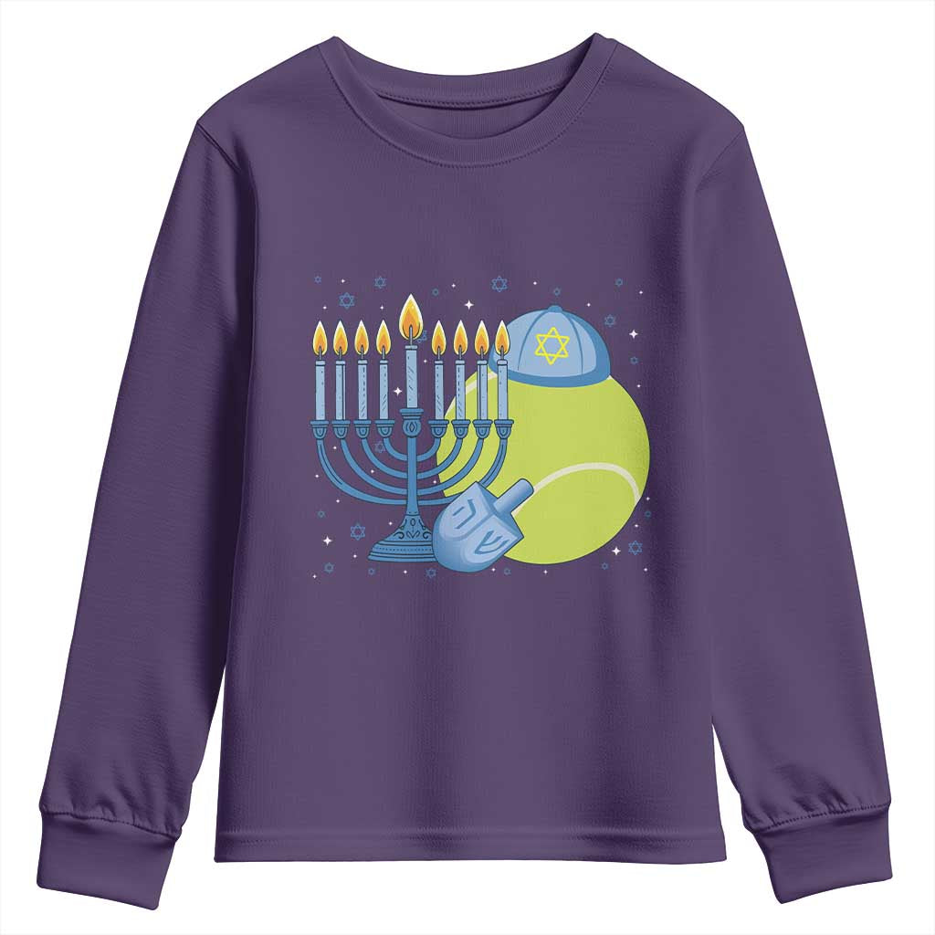 Jewish Tennis Player Hanukkah Youth Sweatshirt Funny Racquet Lover Gift - Wonder Print Shop