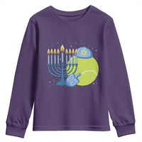 Jewish Tennis Player Hanukkah Youth Sweatshirt Funny Racquet Lover Gift - Wonder Print Shop