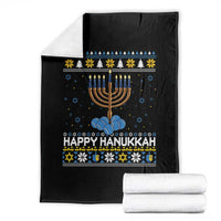 Funny Happy Hanukkah Ugly Sweater Tennis Lover Gift Throw Blanket - Wonder Print Shop