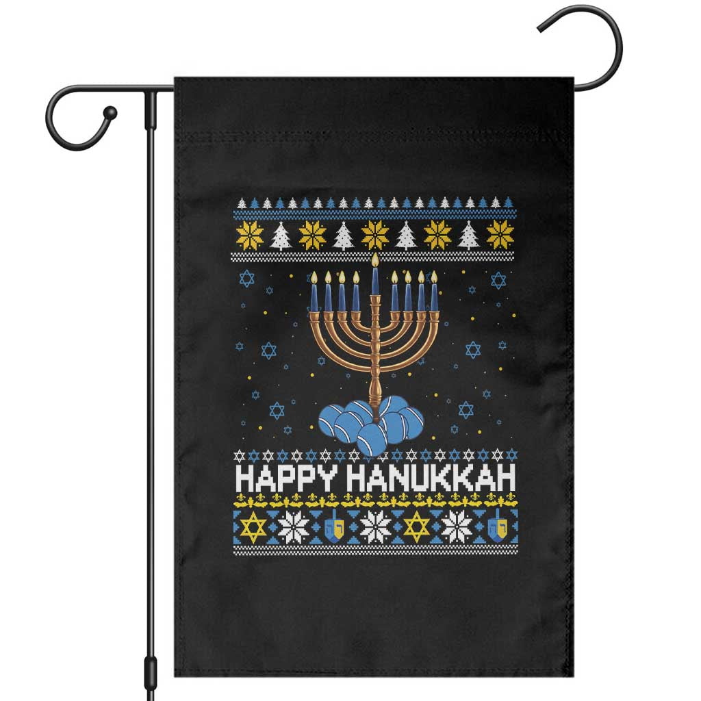 Funny Happy Hanukkah Ugly Sweater Tennis Lover Gift Garden Flag - Wonder Print Shop