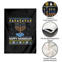 Funny Happy Hanukkah Ugly Sweater Tennis Lover Gift Garden Flag - Wonder Print Shop