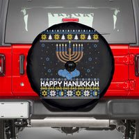 Funny Happy Hanukkah Ugly Sweater Tennis Lover Gift Spare Tire Cover - Wonder Print Shop