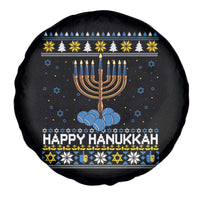 Funny Happy Hanukkah Ugly Sweater Tennis Lover Gift Spare Tire Cover - Wonder Print Shop