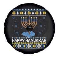 Funny Happy Hanukkah Ugly Sweater Tennis Lover Gift Spare Tire Cover - Wonder Print Shop