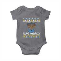 Funny Happy Hanukkah Ugly Sweater Tennis Lover Gift Baby Onesie - Wonder Print Shop