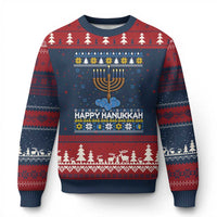Funny Happy Hanukkah Ugly Sweater Tennis Lover Gift Ugly Christmas Sweater - Wonder Print Shop