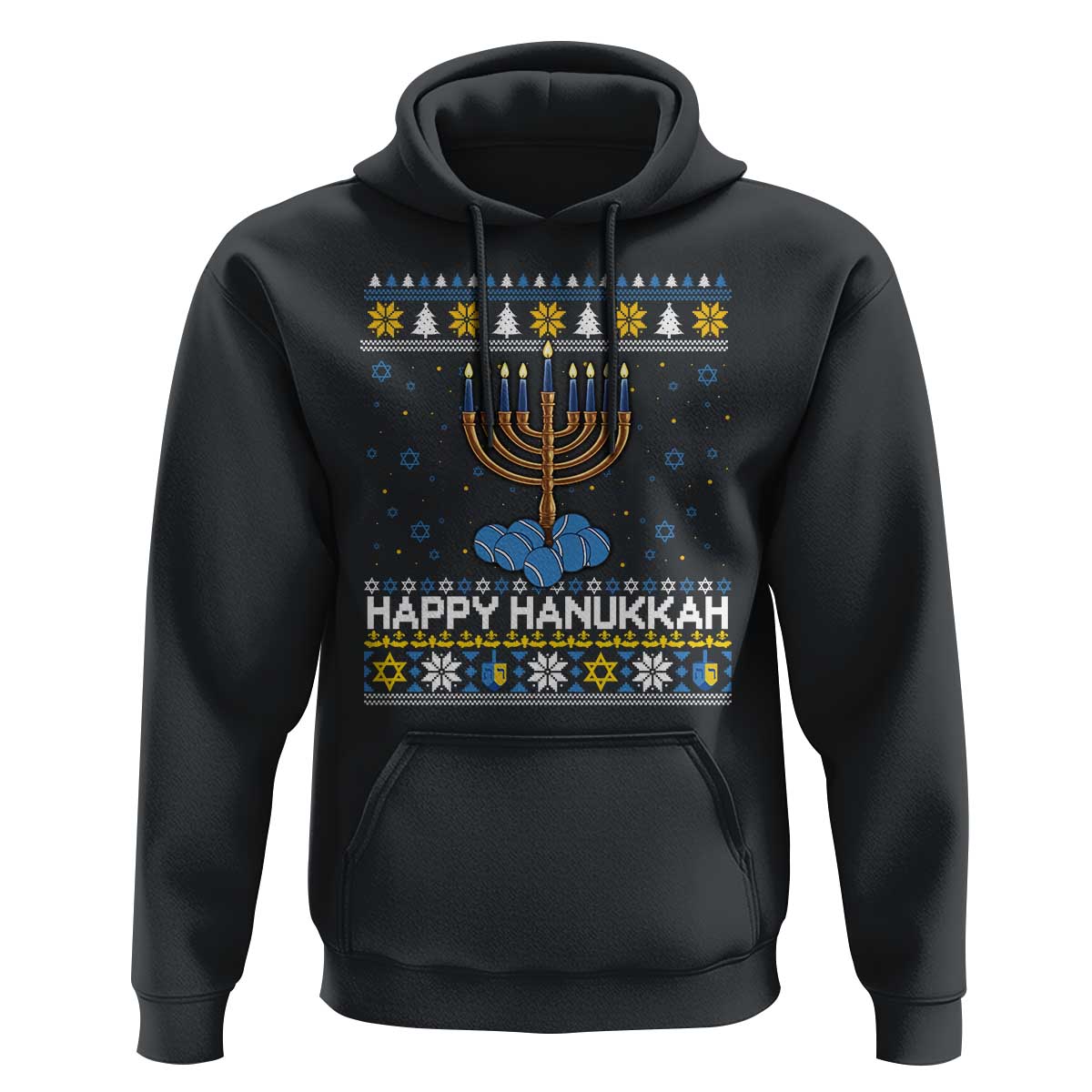 Funny Happy Hanukkah Ugly Sweater Tennis Lover Gift Hoodie - Wonder Print Shop