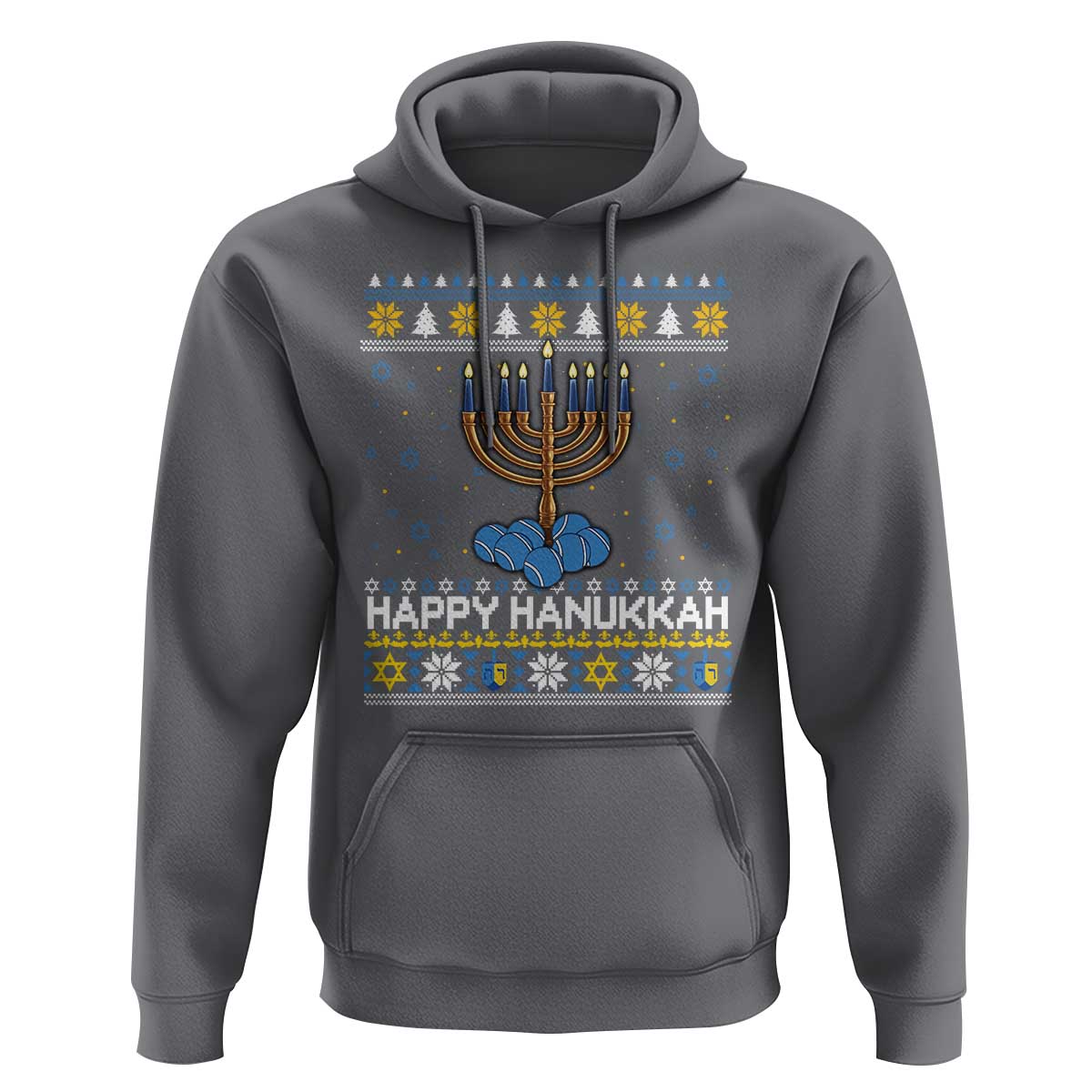 Funny Happy Hanukkah Ugly Sweater Tennis Lover Gift Hoodie - Wonder Print Shop