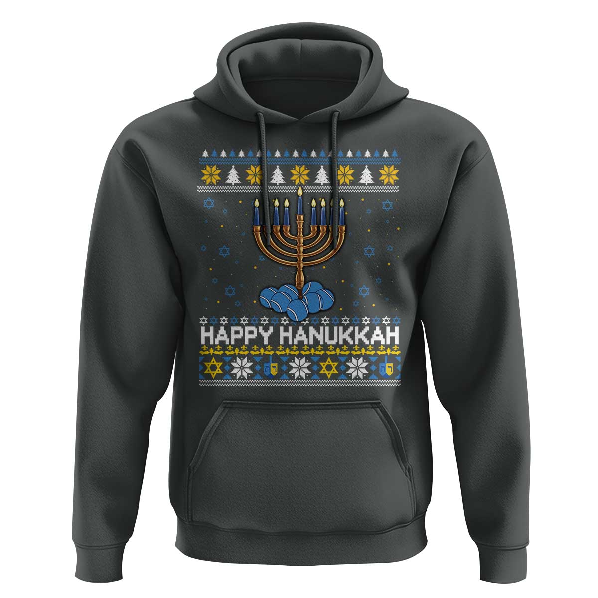Funny Happy Hanukkah Ugly Sweater Tennis Lover Gift Hoodie - Wonder Print Shop