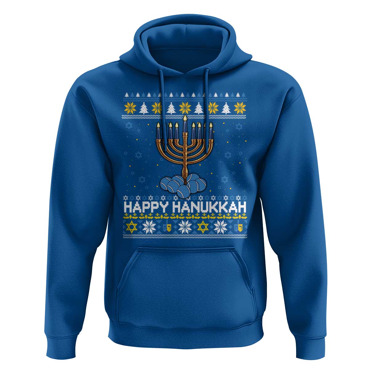 Funny Happy Hanukkah Ugly Sweater Tennis Lover Gift Hoodie - Wonder Print Shop