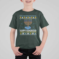 Funny Happy Hanukkah Ugly Sweater Tennis Lover Gift T Shirt For Kid - Wonder Print Shop