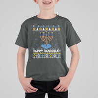 Funny Happy Hanukkah Ugly Sweater Tennis Lover Gift T Shirt For Kid - Wonder Print Shop
