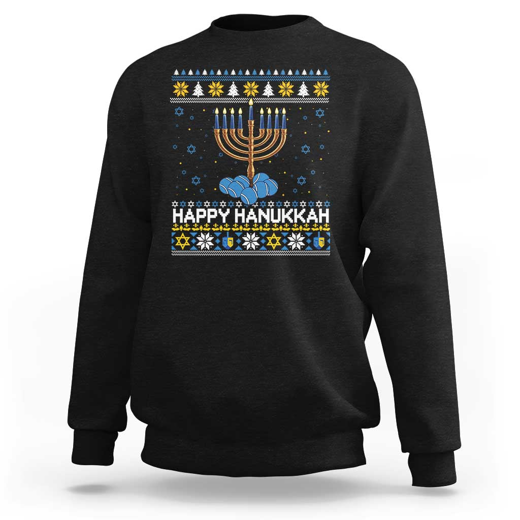 Funny Happy Hanukkah Ugly Sweater Tennis Lover Gift Sweatshirt - Wonder Print Shop