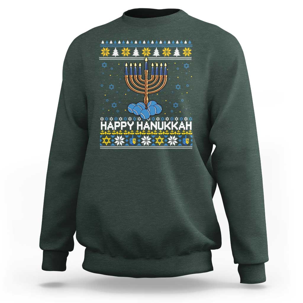 Funny Happy Hanukkah Ugly Sweater Tennis Lover Gift Sweatshirt - Wonder Print Shop