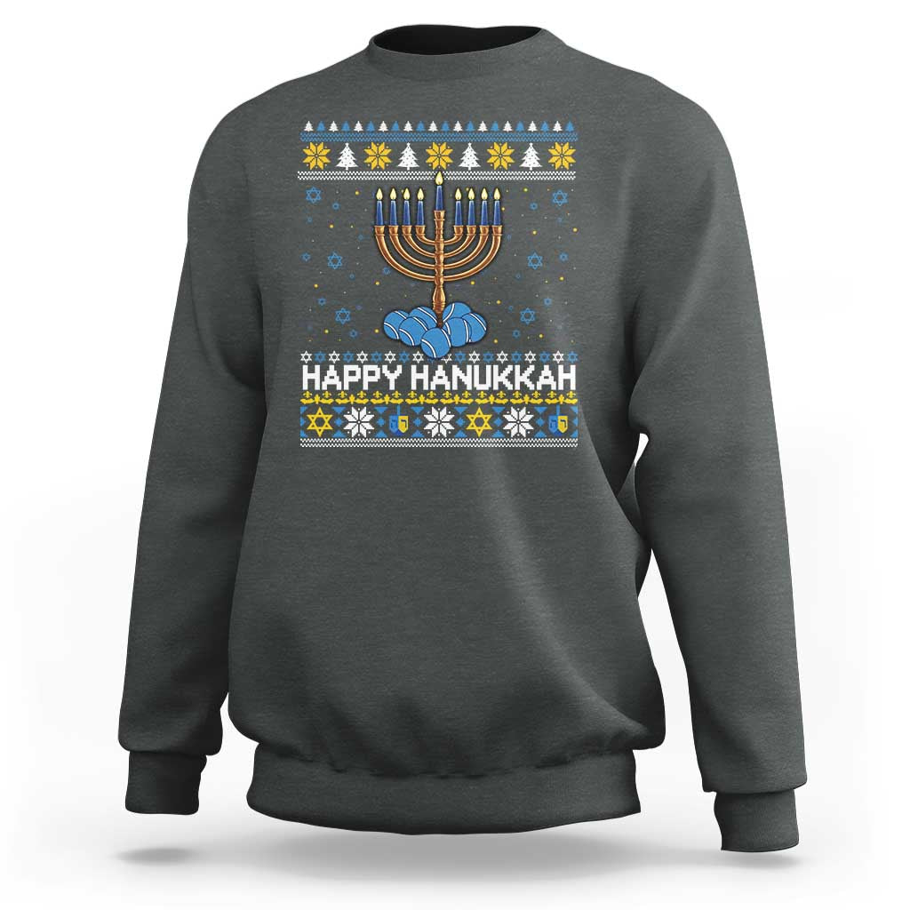Funny Happy Hanukkah Ugly Sweater Tennis Lover Gift Sweatshirt - Wonder Print Shop