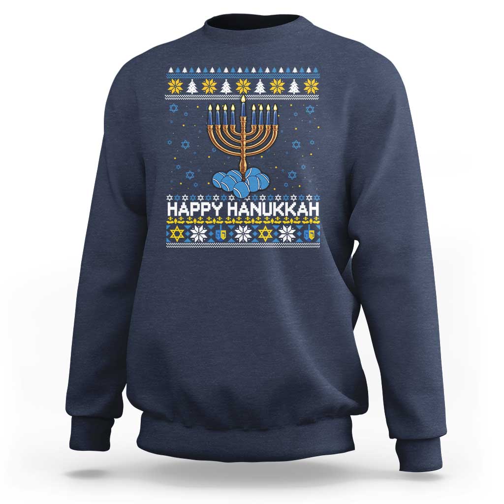 Funny Happy Hanukkah Ugly Sweater Tennis Lover Gift Sweatshirt - Wonder Print Shop
