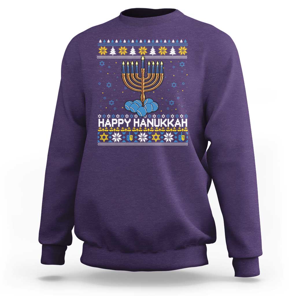 Funny Happy Hanukkah Ugly Sweater Tennis Lover Gift Sweatshirt - Wonder Print Shop