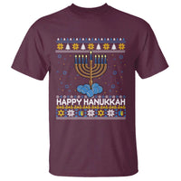 Funny Happy Hanukkah Ugly Sweater Tennis Lover Gift T Shirt - Wonder Print Shop