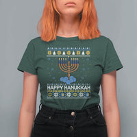 Funny Happy Hanukkah Ugly Sweater Tennis Lover Gift T Shirt For Women - Wonder Print Shop