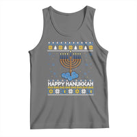 Funny Happy Hanukkah Ugly Sweater Tennis Lover Gift Tank Top - Wonder Print Shop