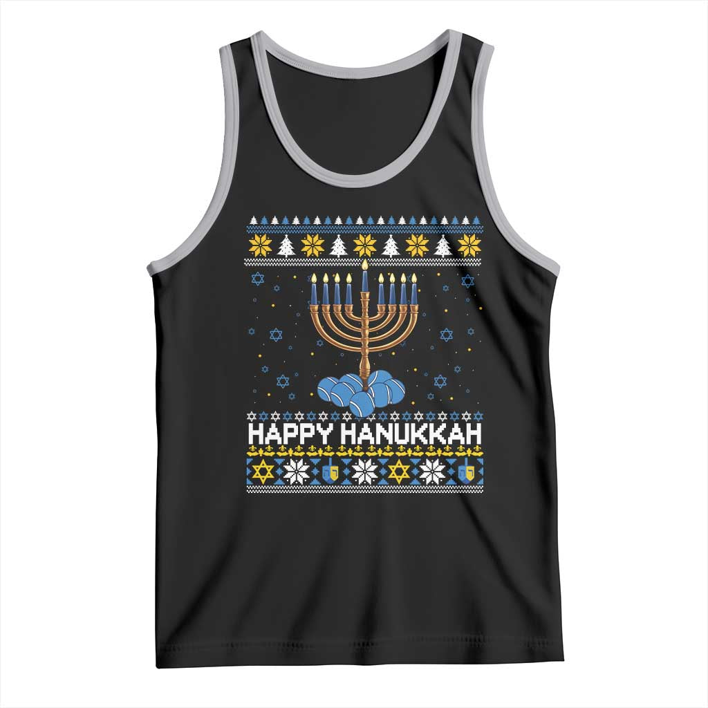 Funny Happy Hanukkah Ugly Sweater Tennis Lover Gift Tank Top - Wonder Print Shop