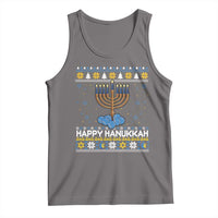 Funny Happy Hanukkah Ugly Sweater Tennis Lover Gift Tank Top - Wonder Print Shop