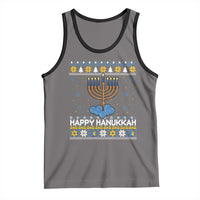 Funny Happy Hanukkah Ugly Sweater Tennis Lover Gift Tank Top - Wonder Print Shop