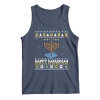 Funny Happy Hanukkah Ugly Sweater Tennis Lover Gift Tank Top - Wonder Print Shop