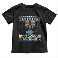 Funny Happy Hanukkah Ugly Sweater Tennis Lover Gift Toddler T Shirt - Wonder Print Shop