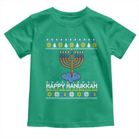 Funny Happy Hanukkah Ugly Sweater Tennis Lover Gift Toddler T Shirt - Wonder Print Shop