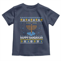 Funny Happy Hanukkah Ugly Sweater Tennis Lover Gift Toddler T Shirt - Wonder Print Shop