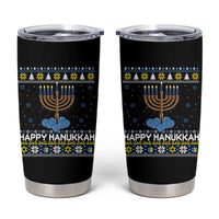 Funny Happy Hanukkah Ugly Sweater Tennis Lover Gift Tumbler Cup - Wonder Print Shop