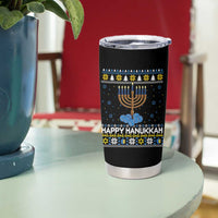 Funny Happy Hanukkah Ugly Sweater Tennis Lover Gift Tumbler Cup - Wonder Print Shop