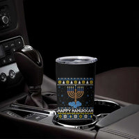 Funny Happy Hanukkah Ugly Sweater Tennis Lover Gift Tumbler Cup - Wonder Print Shop