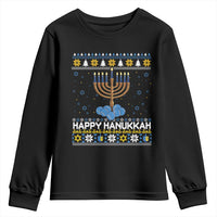 Funny Happy Hanukkah Ugly Sweater Tennis Lover Gift Youth Sweatshirt - Wonder Print Shop