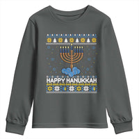 Funny Happy Hanukkah Ugly Sweater Tennis Lover Gift Youth Sweatshirt - Wonder Print Shop