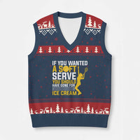 If You Wanted Soft Serve Gone For Ice Cream V-Neck Knit Sweater Vest Tennis Lover Gift - Wonder Print Shop