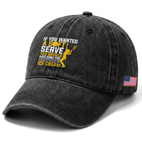 If You Wanted Soft Serve Gone For Ice Cream Washed Cotton Baseball Cap Tennis Lover Gift